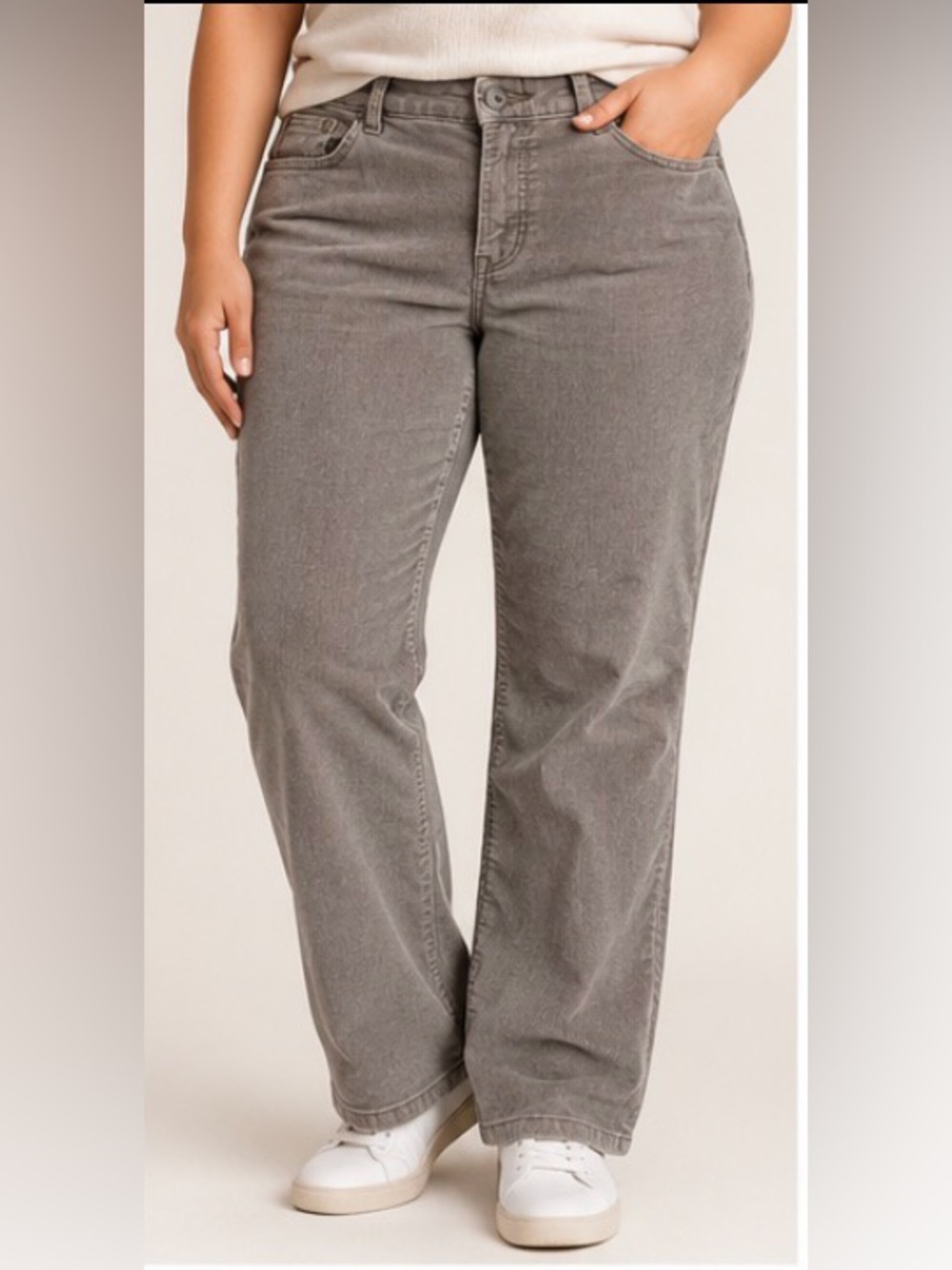 St John’s Bay tan/Gray Women's Corduroy Bootcut Pants 20W